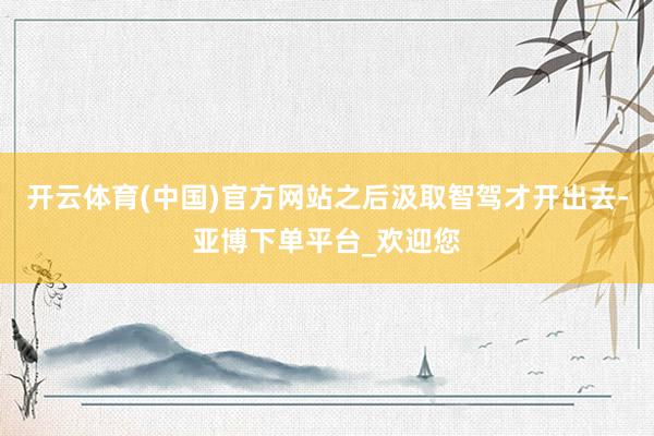开云体育(中国)官方网站之后汲取智驾才开出去-亚博下单平台_欢迎您