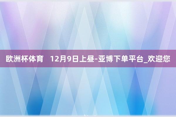 欧洲杯体育   12月9日上昼-亚博下单平台_欢迎您