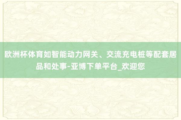 欧洲杯体育如智能动力网关、交流充电桩等配套居品和处事-亚博下单平台_欢迎您