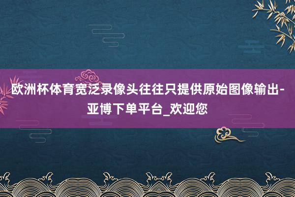 欧洲杯体育宽泛录像头往往只提供原始图像输出-亚博下单平台_欢迎您