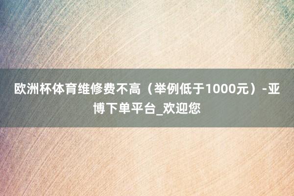 欧洲杯体育维修费不高（举例低于1000元）-亚博下单平台_欢迎您
