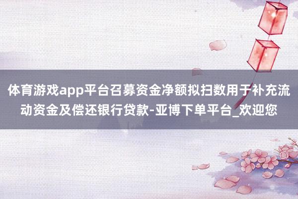 体育游戏app平台召募资金净额拟扫数用于补充流动资金及偿还银行贷款-亚博下单平台_欢迎您