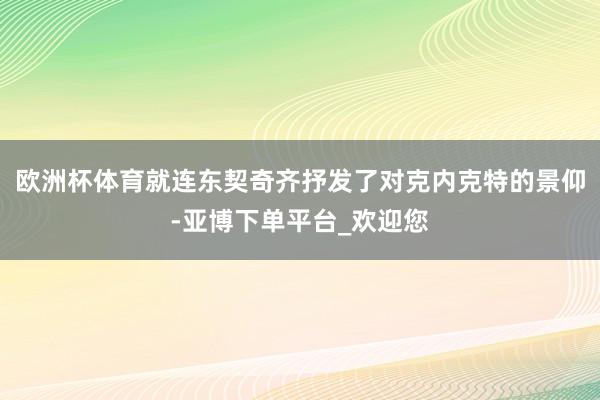 欧洲杯体育就连东契奇齐抒发了对克内克特的景仰-亚博下单平台_欢迎您