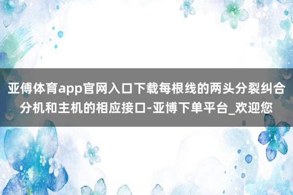 亚傅体育app官网入口下载每根线的两头分裂纠合分机和主机的相应接口-亚博下单平台_欢迎您