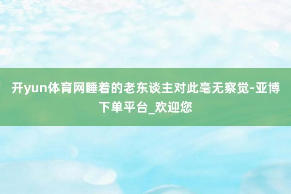 开yun体育网睡着的老东谈主对此毫无察觉-亚博下单平台_欢迎您