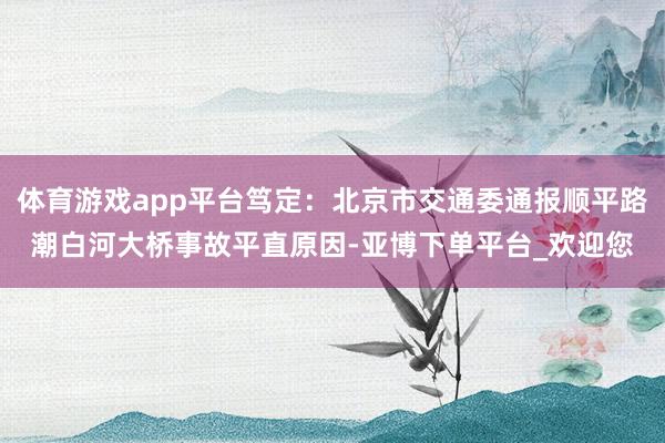 体育游戏app平台笃定：北京市交通委通报顺平路潮白河大桥事故平直原因-亚博下单平台_欢迎您