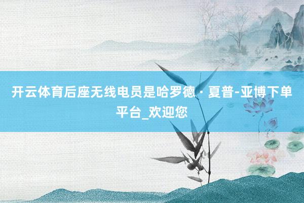 开云体育后座无线电员是哈罗德 · 夏普-亚博下单平台_欢迎您