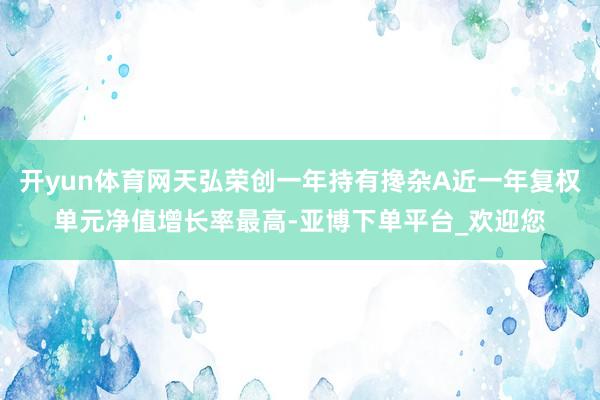开yun体育网天弘荣创一年持有搀杂A近一年复权单元净值增长率最高-亚博下单平台_欢迎您